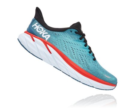 Hoka One One Clifton 8 Moški Pohodni Čevlji Turkizna / Svetlo Turkizna SI-091346G